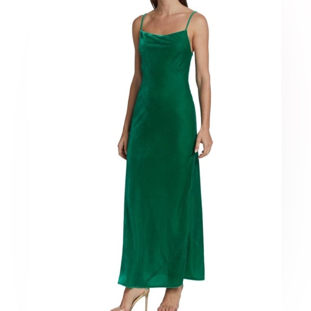 $535 NWT Rhode Jemima Velvet Dress in Emerald Sz 6
